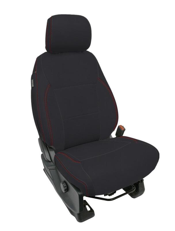 Ford F150 Front Seat Covers - PRP Seats - Standard Style - Black with Red Stitch - `21-`26